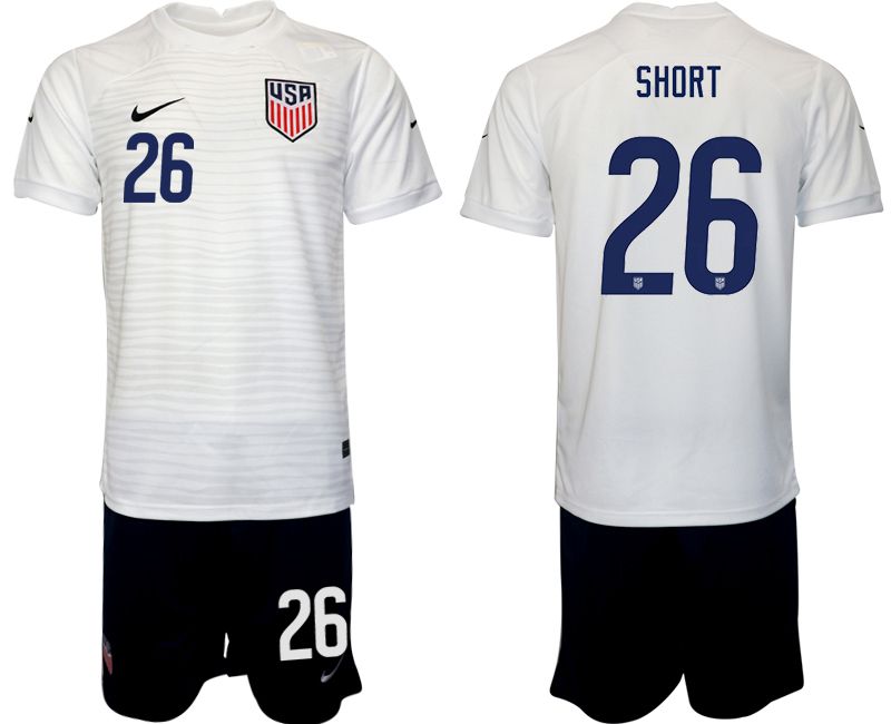 Men 2022 World Cup National Team United States home white #26 Soccer Jersey